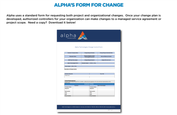 Alpha Innovations | Change Control